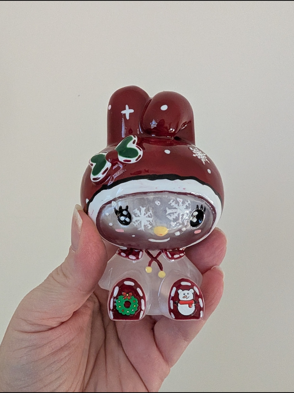 Handpainted Natural Crystal Selenite Hello Kitty Melody